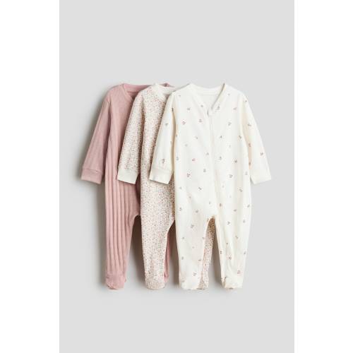 3-PACK COTTON PAJAMA JUMPSUITS