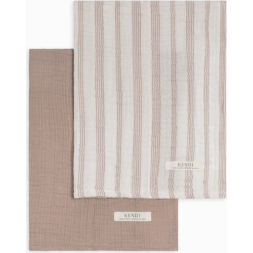 Organic 2-Pack Muslin Burp Cloths Beige