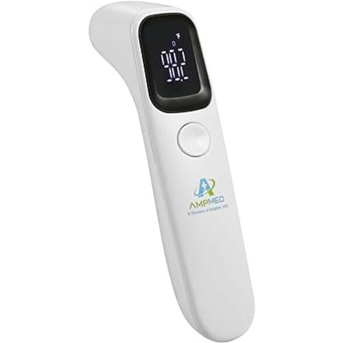 Amplim Non-Contact Forehead Thermometer for Kids and Adults - Touchless Digital Fever Thermometer with Temporal Head Function - No-Touch Baby Thermometer for Accurate Temperature Reading