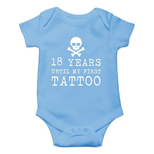 18 Years Until My First Tattoo - Funny Baby Essentials Bodysuit - Newborn Baby Boy Clothes
