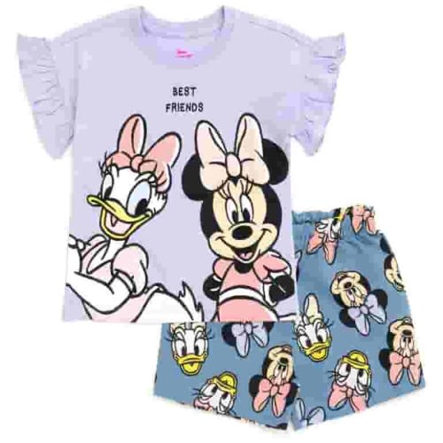 Disney Daisy Duck Minnie Mouse T-Shirt and Chambray Shorts Outfit Set Toddler to Big Kid