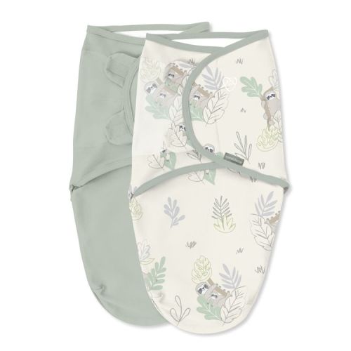 SwaddleMe by Ingenuity Original Swaddle - Peekaboo Sloth - 0-3 Months - 2pk: 100% Cotton, Knitted, 12.5" x 12.5", Animal Prints