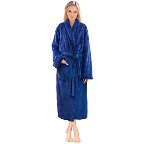 PAVILIA Premium Womens Plush Soft Robe Fluffy, Warm, Fleece Sherpa Shaggy Bathrobe