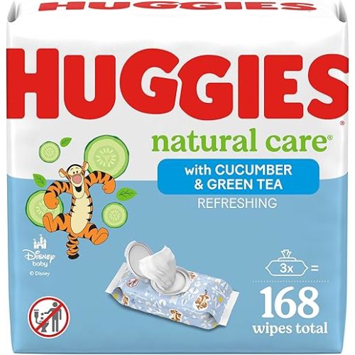Huggies Natural Care Refreshing Baby Wipes, Hypoallergenic, Scented, 3 Flip-Top Packs (168 Wipes Total)