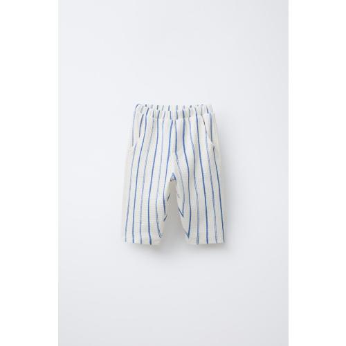 STRIPED TEXTURED PANTS - Light ecru | ZARA United States