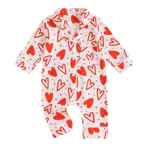 Balaflyie Baby Girl Button Down Pajamas Romper One-Piece Jumpsuit Long Sleeve Sleeper Infant Sleepwear
