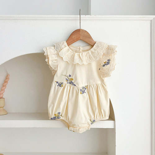 Summer Baby Girls French-style Flowers Embroidery Pattern Fly-sleeved – MyKids-USA®