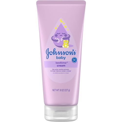 Johnson's Baby Bedtime Cream with Soothing NaturalCalm Aromas, Baby Cream with Calming Aromas, Soothing and Relaxing Scent, No Added Parabens & Dyes, 8 oz