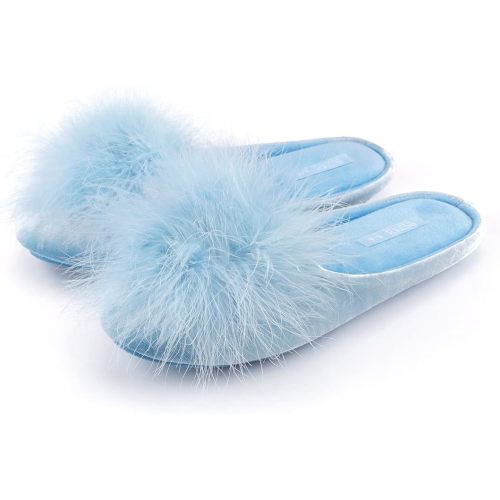 BCTEX COLL Women's Cozy Velvet Memory Foam House Slipper, Ladies Fuzzy Bedroom Slipper Non-slip Sole
