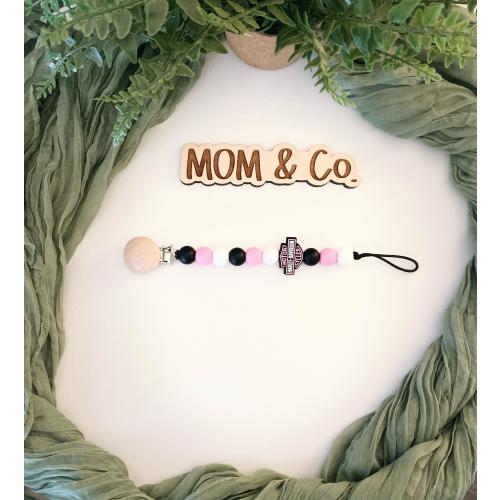Harley Girl Baby Pacifier Clip / Safe / Unique / Baby / Boy / Girl / Cute / Moms / Dads / Gifts for Baby / Baby Shower / Davidson / Biker