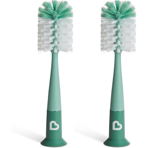 Munchkin® Bristle™ Bottle Brush, Modern Design, Sage (Pack of 2)
