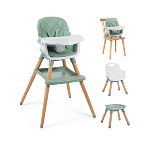 7-in-1 Convertible Baby High Chair with Removable Tray and 5-Point Harness