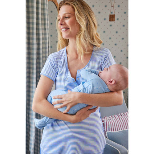 LAKE | Women | Pima Cotton Pajamas | Hydrangea Maternity Short Long Set