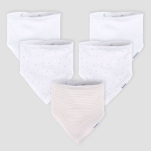 Gerber Baby 5pk Bandana Bib - White