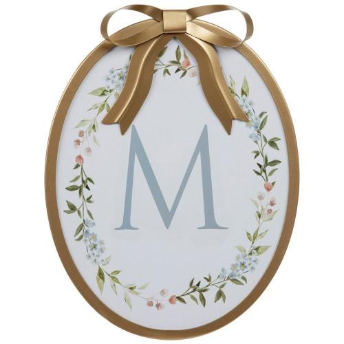 Gold Bow & Floral Letter Wood Wall Decor