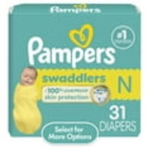 Pampers Swaddlers Diapers, Newborn, 31 Count (Select for More Options)