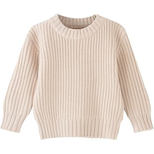 Toddler Baby Boys Girls Knitted Sweater Warm Soild Pullover Top Autumn Winter Outfits