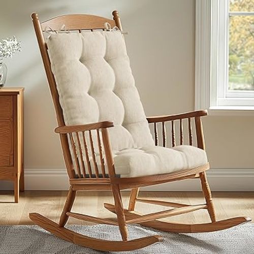 Codi Rocking Chair Cushions, Water Resistant Glider Rocker Replacement Cushion Set for Patio Porch Garden - Fits Most Standard Rockers, Beige 1PK