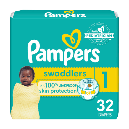 Pampers Swaddlers Diapers, Size 1, 32 Count