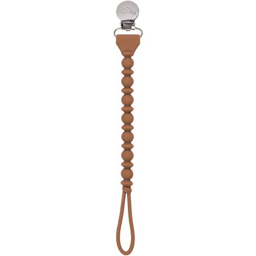 Itzy Ritzy Silicone Pacifier Clip 100% Food Grade Silicone Pacifier Strap with Clip Keeps Pacifiers, Teethers & Small Toys in Place Features One-Piece Design & Silicone Cord (Hazelnut)