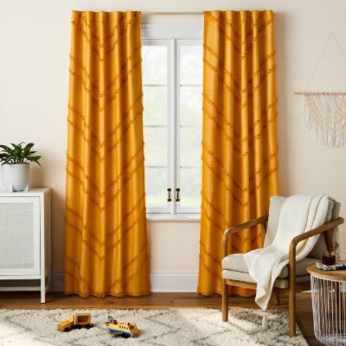 84" Blackout Chevron Clip Dotted Overlay Kids' Panel Yellow - Pillowfort™: Noise Reduction, Uv Protection, Energy Efficient