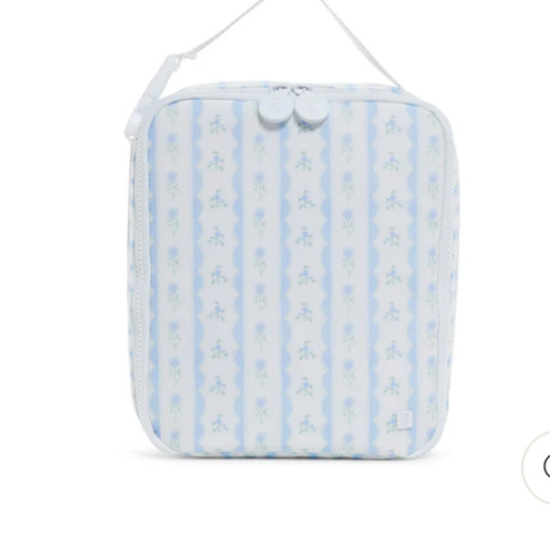 Insulated Lunch Bag - Lunch Box - Ribbon Floral Blue