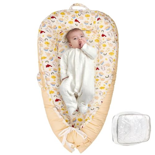 Baby Lounger - Newborn Lounger Cover Months 0-12 Months, Baby Lounger Cover Breathable & Soft Baby Nest Cover Co Sleeping Babies Essentials Gifts, Portable Infant Lounger Baby Floor Seat Rainbow