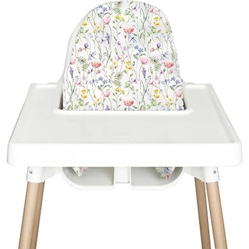 Highchair Insert Cover, Compatible for IKEA Antilop Highchair, High Chair Accessories Stain-Proof and Wipeable Insert Cover(Cushion NOT Included)(Wildflowers)