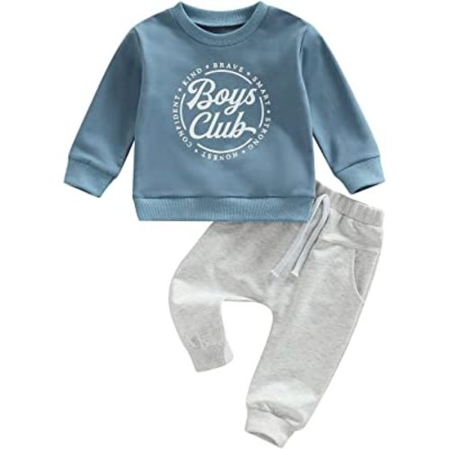 Sprifallbaby Toddler Newborn Baby Boy Outfit Bro Long Sleeve Sweatshirts Pants Clothes Set Infant Boys Fall Winter 2PCS