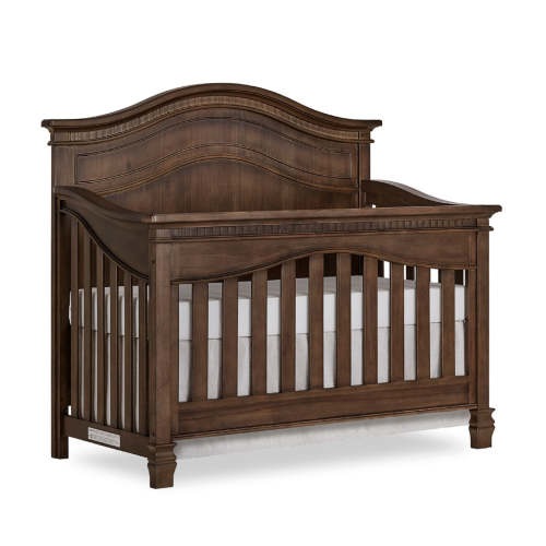 Evolur Cheyenne 5 In 1 Full Panel Convertible Crib in Antique Brown
