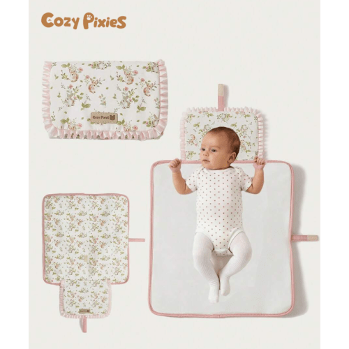 Cozy Pixies 1pc Floral Rabbit Adorable Ruffle Oxford Cloth Baby Diaper Pad, New Fashionable Convenient Baby Waterproof Changing Pad, Portable For Outdoor & Casual Use | SHEIN USA