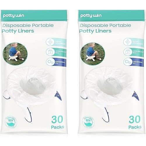 (60 Counts) Disposable Potty Liners compatible with OXO Tot 2-in-1 Go Potty Refill Bags for Toddler Travel, Universal Potty Bags Fit Most Potty Chairs