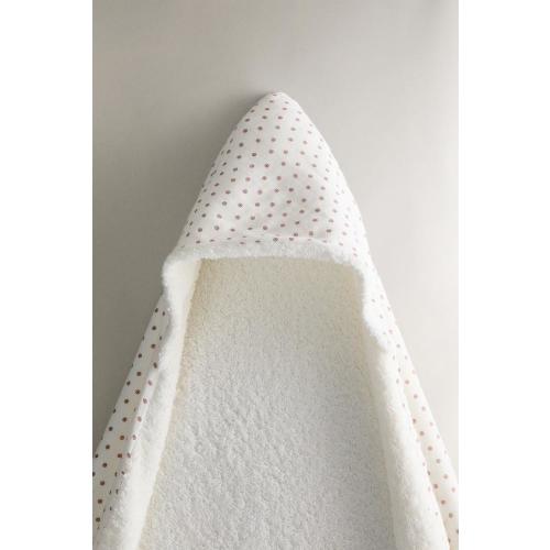 HOODED BABY TOWEL WITH MINI FLOWERS