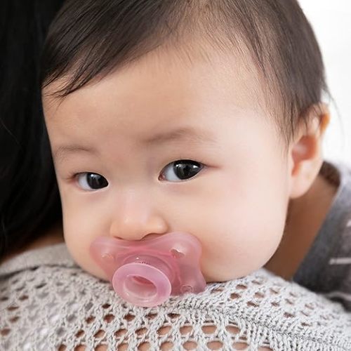 Chicco PhysioForma 100% Soft Silicone Mini One Piece Pacifier for Babies Aged 0-2 Months | Orthodontic Nipple Supports Breathing | BPA & Latex Free | Reusable Sterilizing Case | Pink, 2pk - 2 Count (Pack of 1)