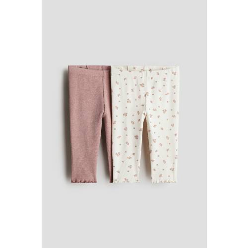 2-PACK RIBBED COTTON LEGGINGS