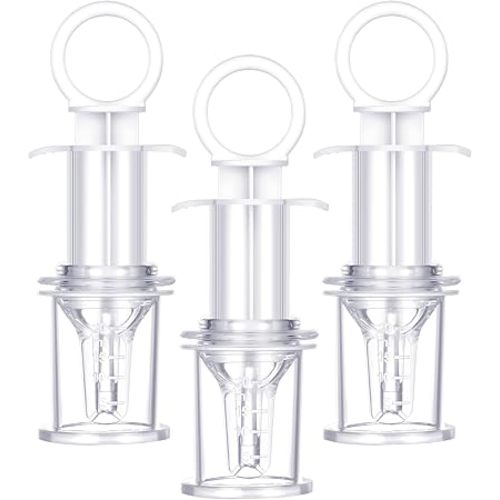 Nuanchu 3 Pcs Baby Oral Feeding Syringe Baby Feeder Dispenser Syringe Dropper Infant Utensils with Nipple Pacifier for Medicine Water Juice Suitable for Infants Newborns (White)