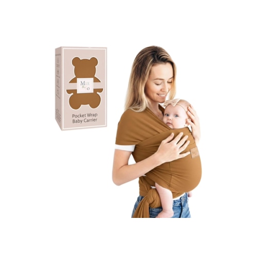 Baby Wrap Carrier - Premium Cotton Baby Carrier Wrap for Newborn to Toddler- Infant Carrier- Baby Holder One Size Fits All with Front Pocket by Max&so