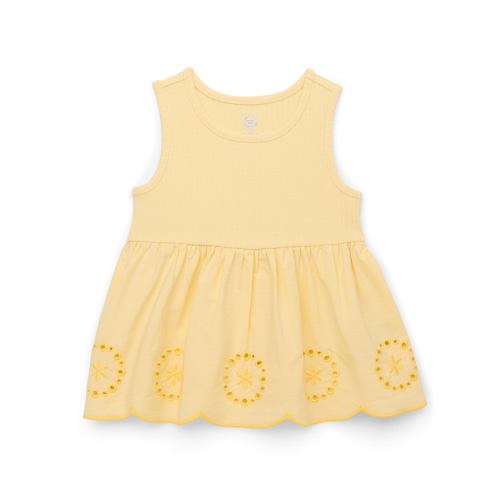 Wonder Nation Toddler Girls Cotton Eyelet Peplum Tank Top, Sizes 12M-5T
