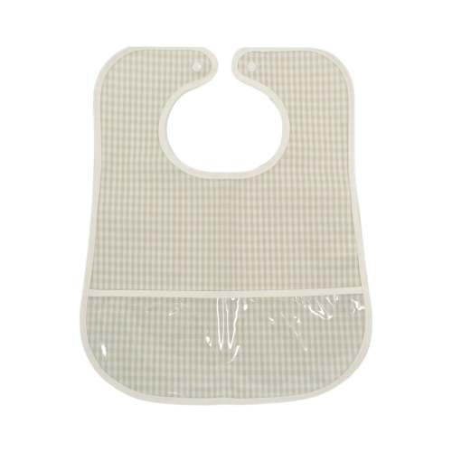Clean Up Bib Gingham Pearl Grey by TRVL Design