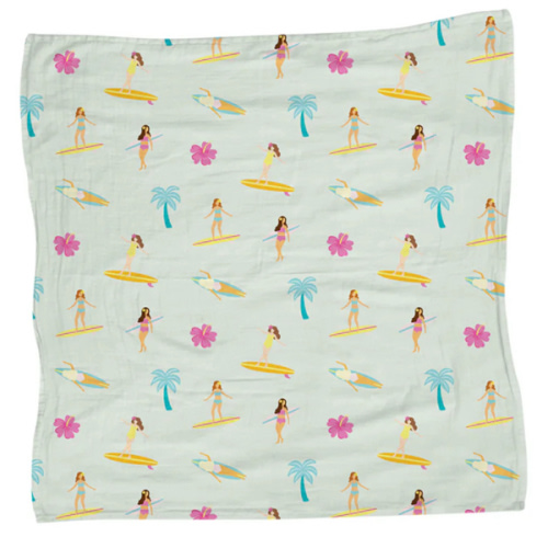 47in Surf Sisters Muslin Blanket