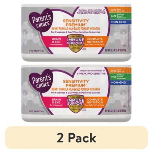 (2 pack) Parent's Choice Sensitivity Premium Powder Baby Formula with Iron, 22.5 oz Tub