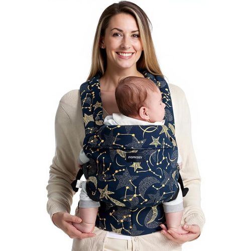 Momcozy Baby Carrier Newborn to Toddler - Ergonomic, Cozy and Lightweight Infant Carrier for 7-44lbs, Effortless to Put On, Ideal for Hands-Free Parenting, Enhanced Lumbar Support, Starry Sky