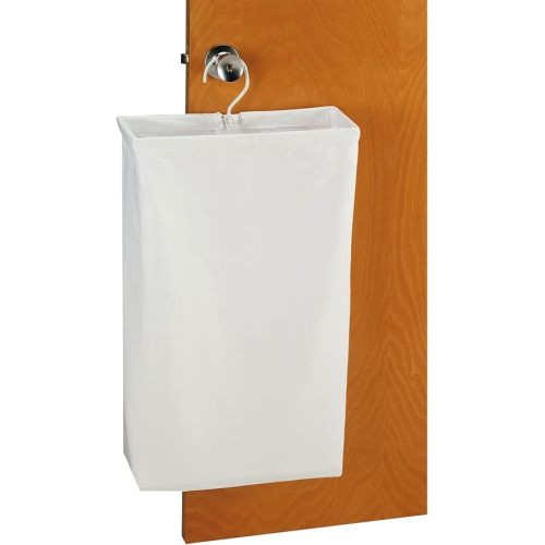 Household Essentials 148 Hanging Cotton Canvas Laundry Hamper Bag | White, 6" x 16" x 27" (Length x Width x Height)
