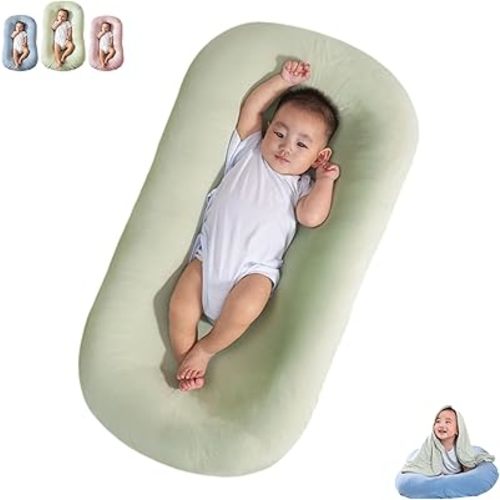 Baby Lounger, Infant Lounger, Baby Lounger for Newborn, Soft Breathable Newborn Lounger for Baby Rest & Activity (Green)