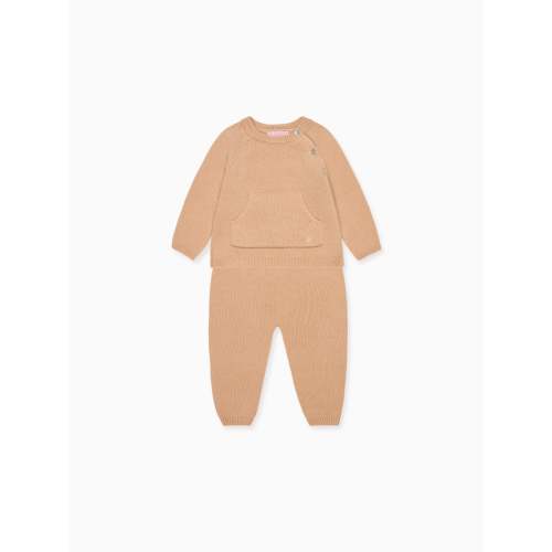 Camel Melange Juan Cashmere Baby Set