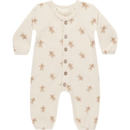 Gingerbread Man Holiday Organic Cotton Waffle Knit Romper