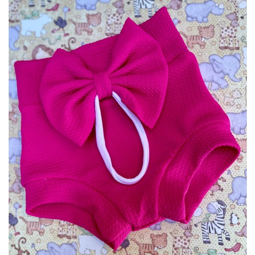 Magenta High Waisted Baby Bummies/Baby Girl Shorts/Toddler Shorts/Baby Shorties/Diaper Cover/Bloomers/Summer Bummies/Birthday Bummie/Bummies