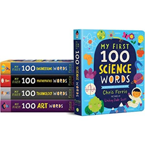 My First 100 STEAM Words Book Set from Baby University: Introduce Babies and Toddlers to Science, Technology, Engineering, Mathematics, Art and More! (My First STEAM Words)