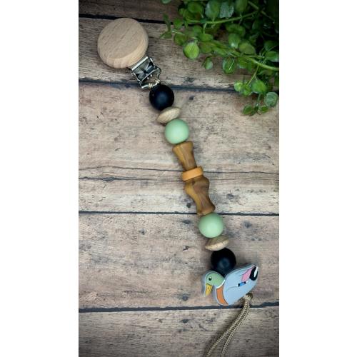 Custom pacifier clip, duck call, hunting, ducks, camo, keepsake, gift, baby shower, personalized