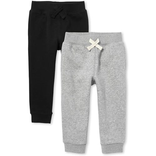 The Children's Place Baby Boys' Active Fleece Jogger Pants 2 Pack 6-9 M